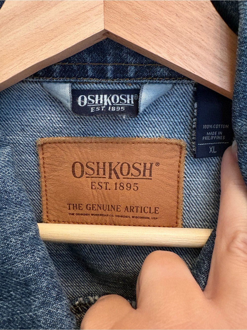 Vintage Adult 90’s Oshkosh B’gosh denim bomber jacket, Size XL - Picture 2 of 4